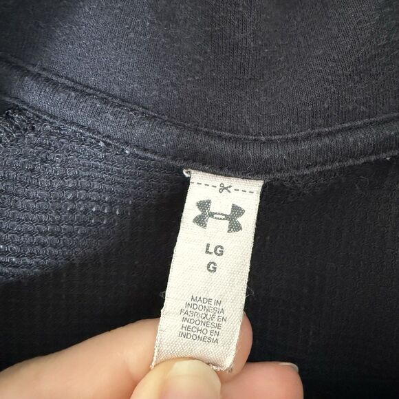 TCU Under Armour Sweater Large Black 1/4 Zip Turtleneck Long Sleeve Breathable - Picture 3 of 13